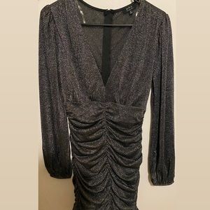 Cute gray & silver shimmery dress (s)